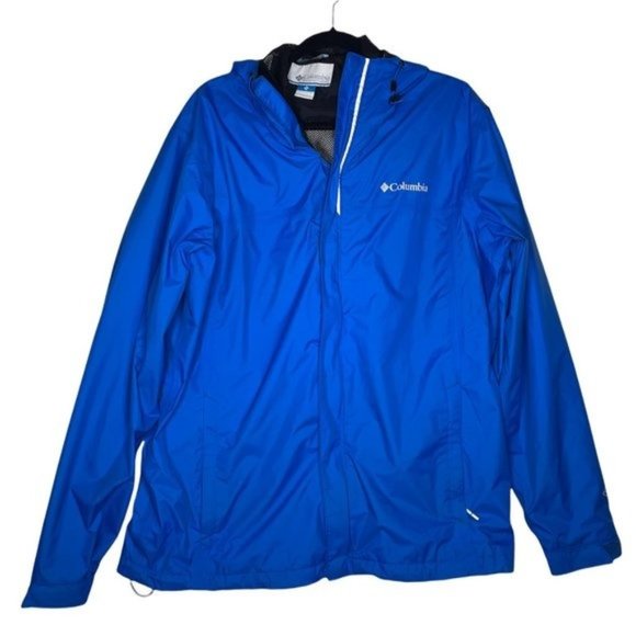 Columbia Men's Size L Blue Full Zip Up Long Sleeve Hooded Winter Outdoor Jacket